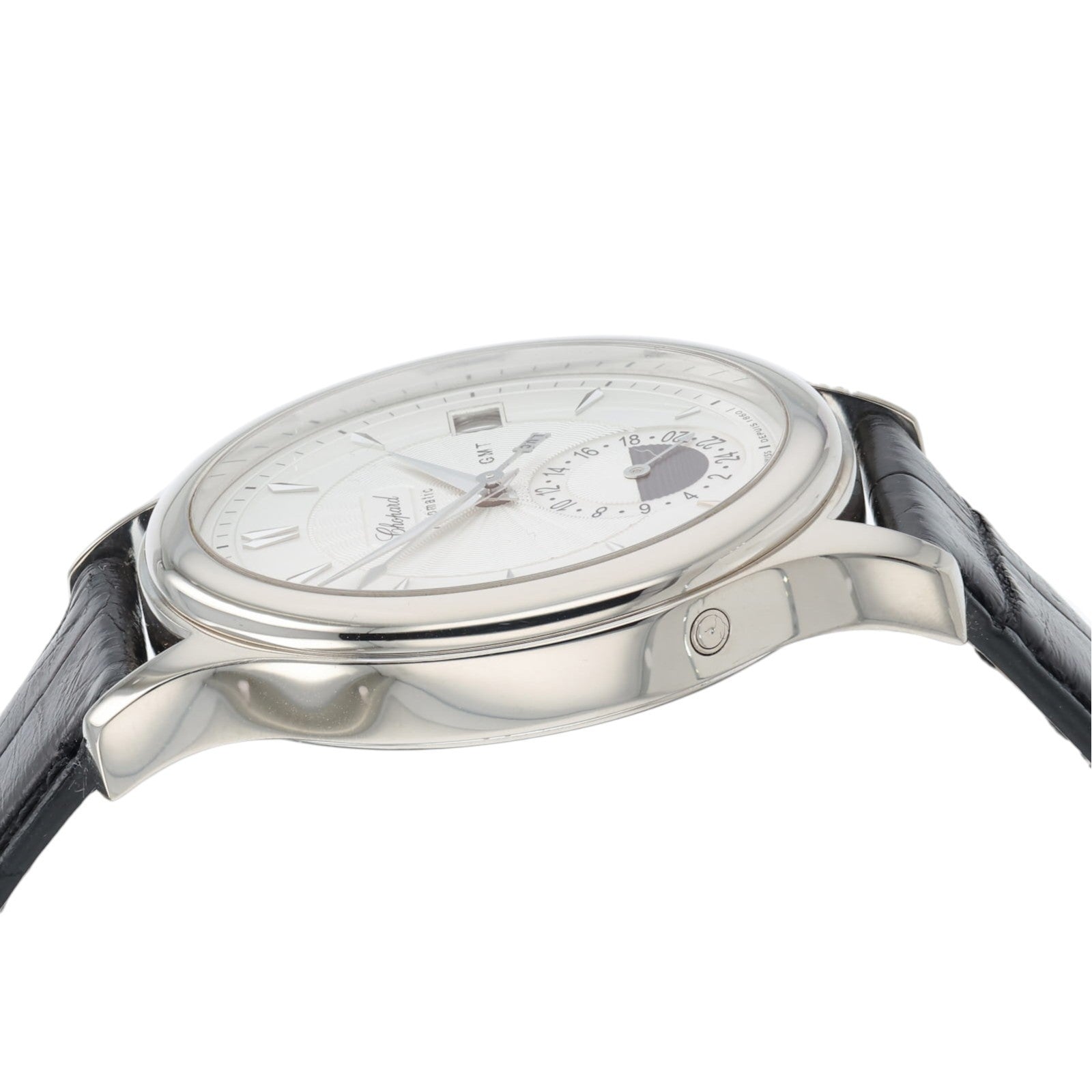 Chopard LUC GMT Silver Dial 18k White Gold 38mm Automatic Mens Watch 161867-1001