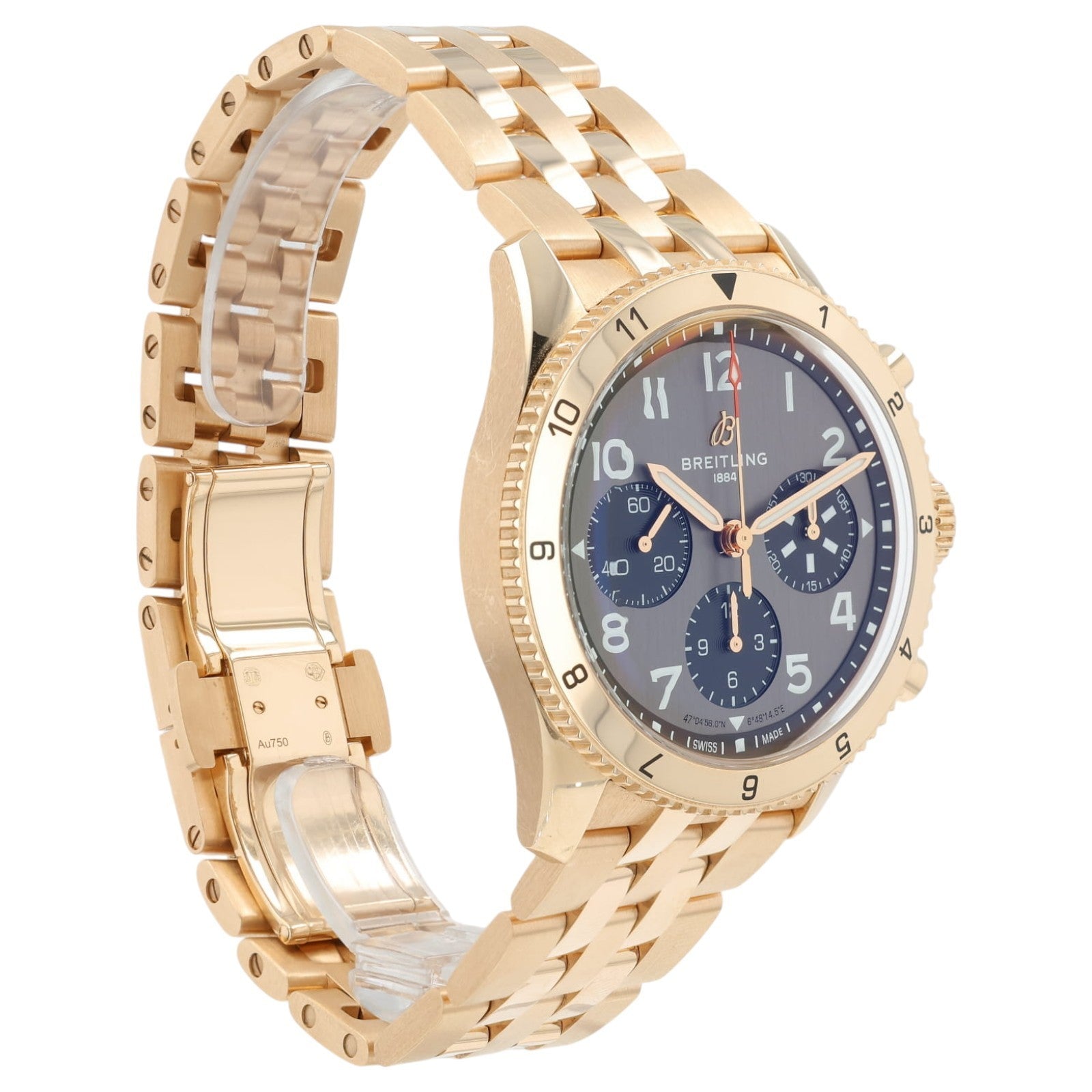 Breitling Classic Chronograph Gray Dial 18k Rose Gold 42mm Automatic Mens R23380