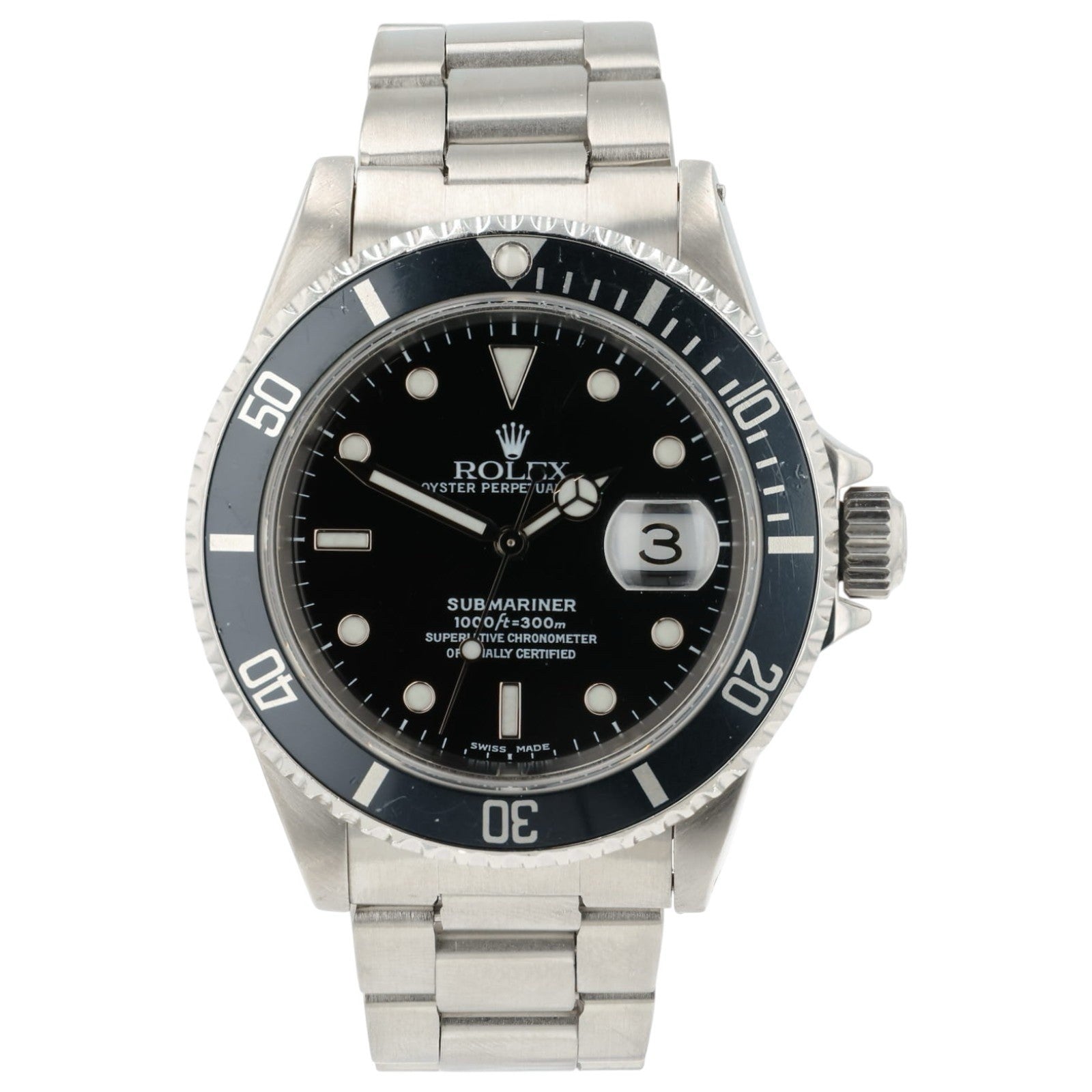 Rolex Submariner Black Dial Stainless Steel 40mm Automatic Mens Watch 16610