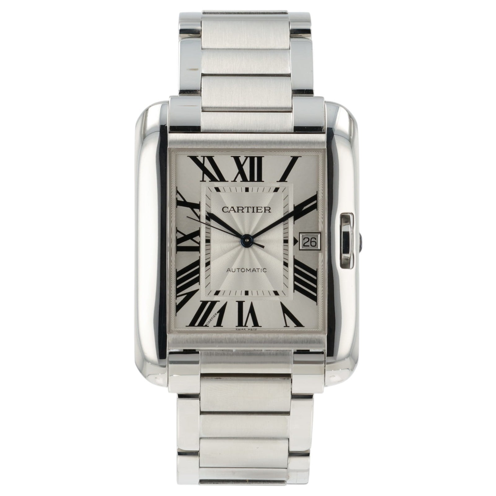 Cartier Tank Anglaise Silver Color Dial Steel 47x36mm Automatic Mens W5310008