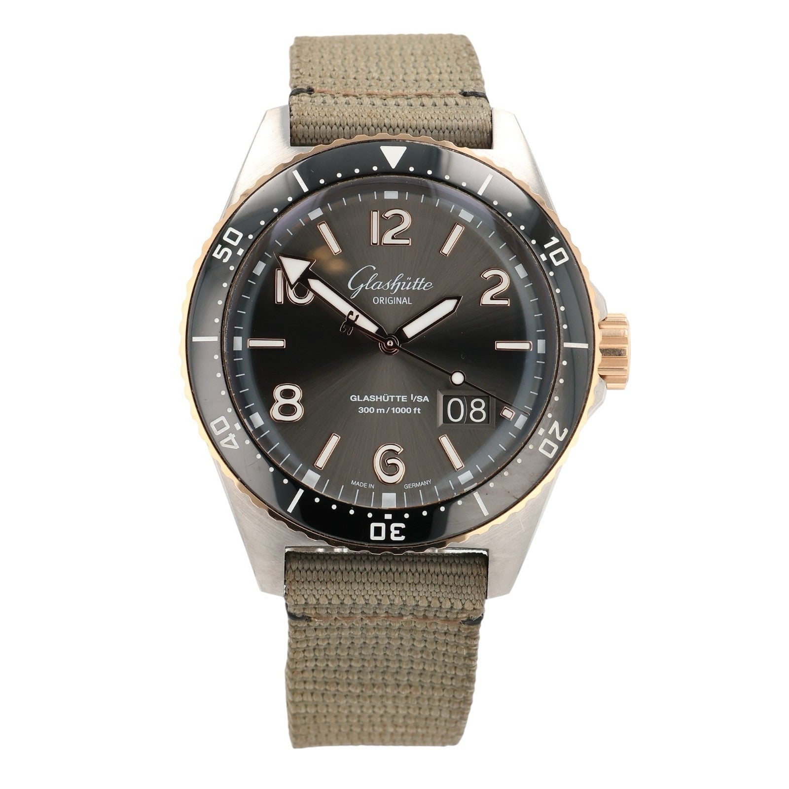 Glashutte Original SeaQ Gold & Steel Grey Dial 43mm Mens Watch 1-36-13-04-91-33