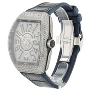 Franck Muller Vanguard Diamond Steel Black Dial 445mm Automatic Watch V45 SC DT