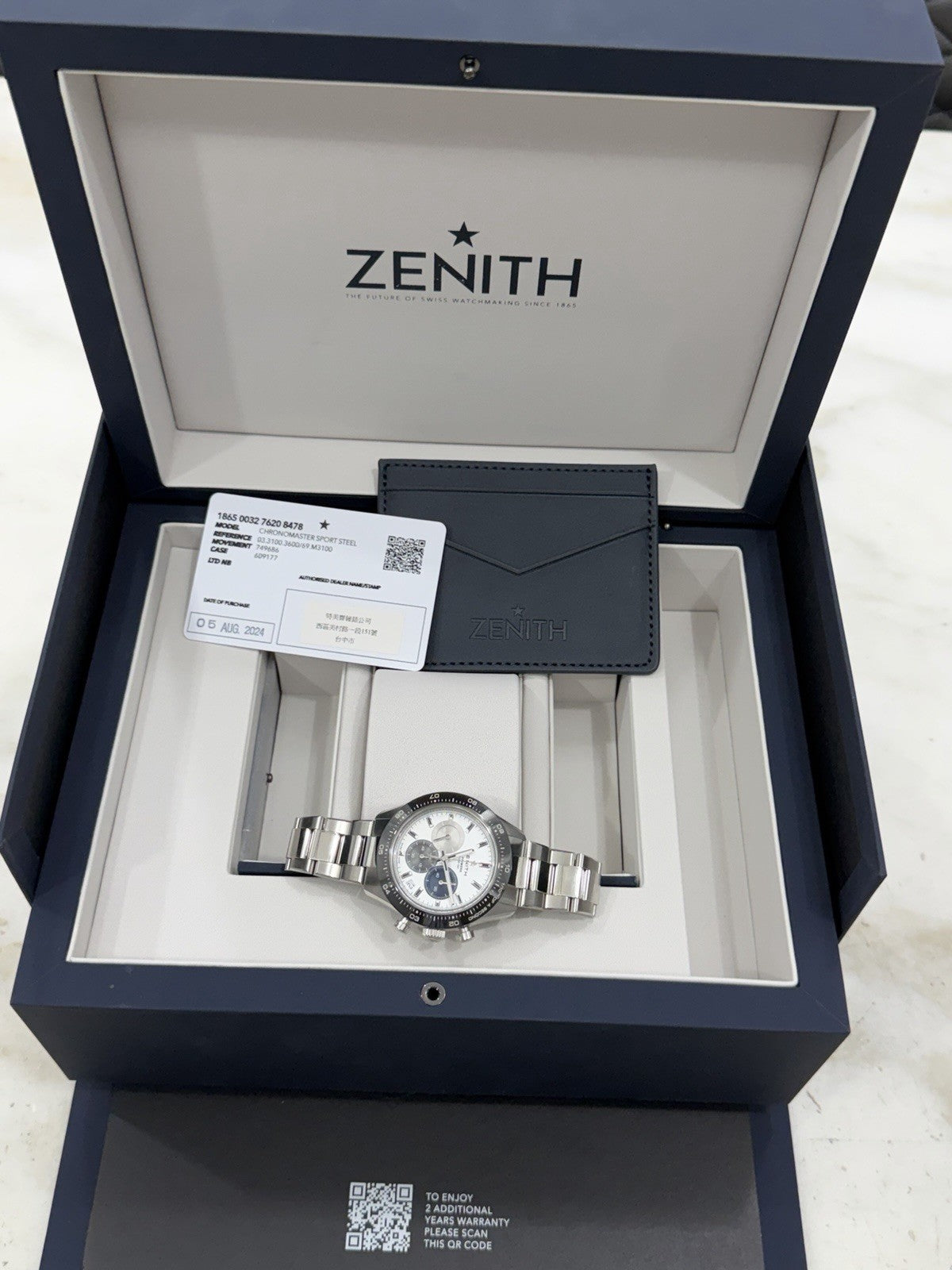2024 Zenith Chronomaster Sport Steel White Dial 41mm Automatic 03.3100.3600/69