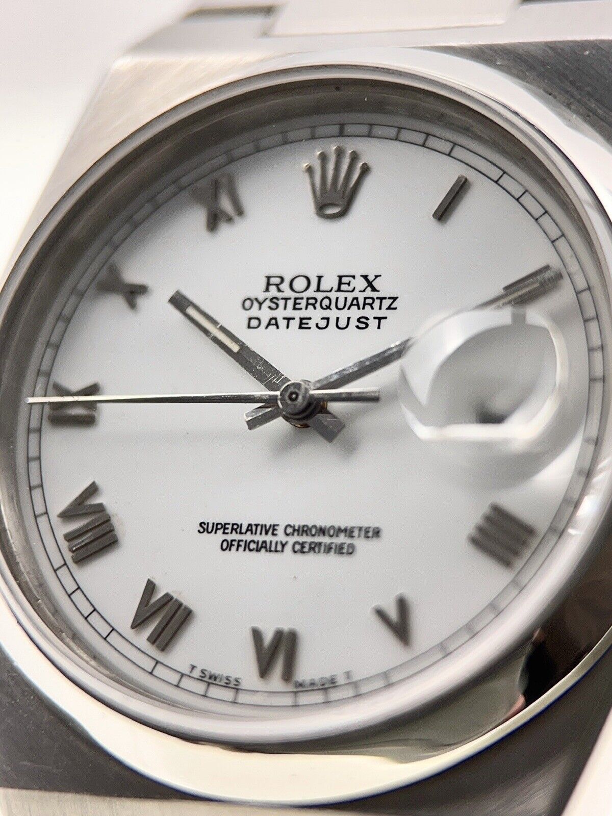 Rolex Oysterquartz Stainless Steel White 36mm Quartz Men’s Watch 17000