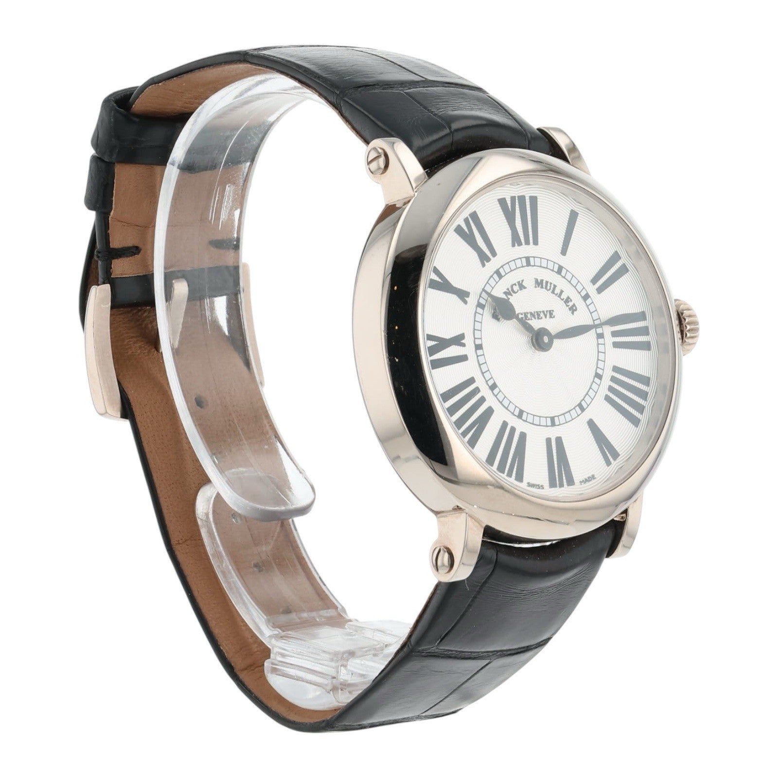 Franck Muller Ronde 18k White Gold 35mm Silver Color Dial Quartz Mens 8035 QZ R