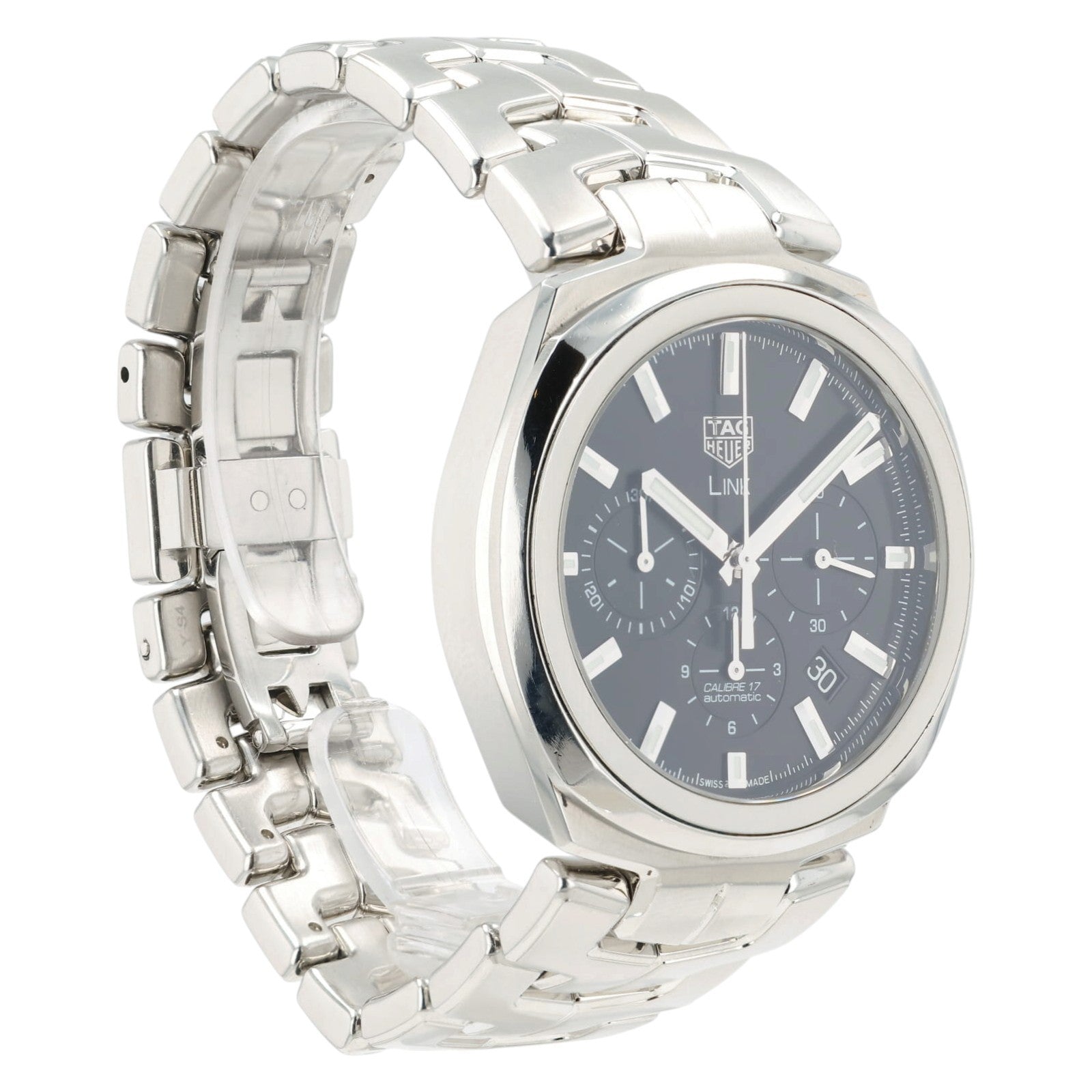 Tag Heuer Link Chrono Black Dial Stainless Steel 42mm Automatic Mens CBC2110