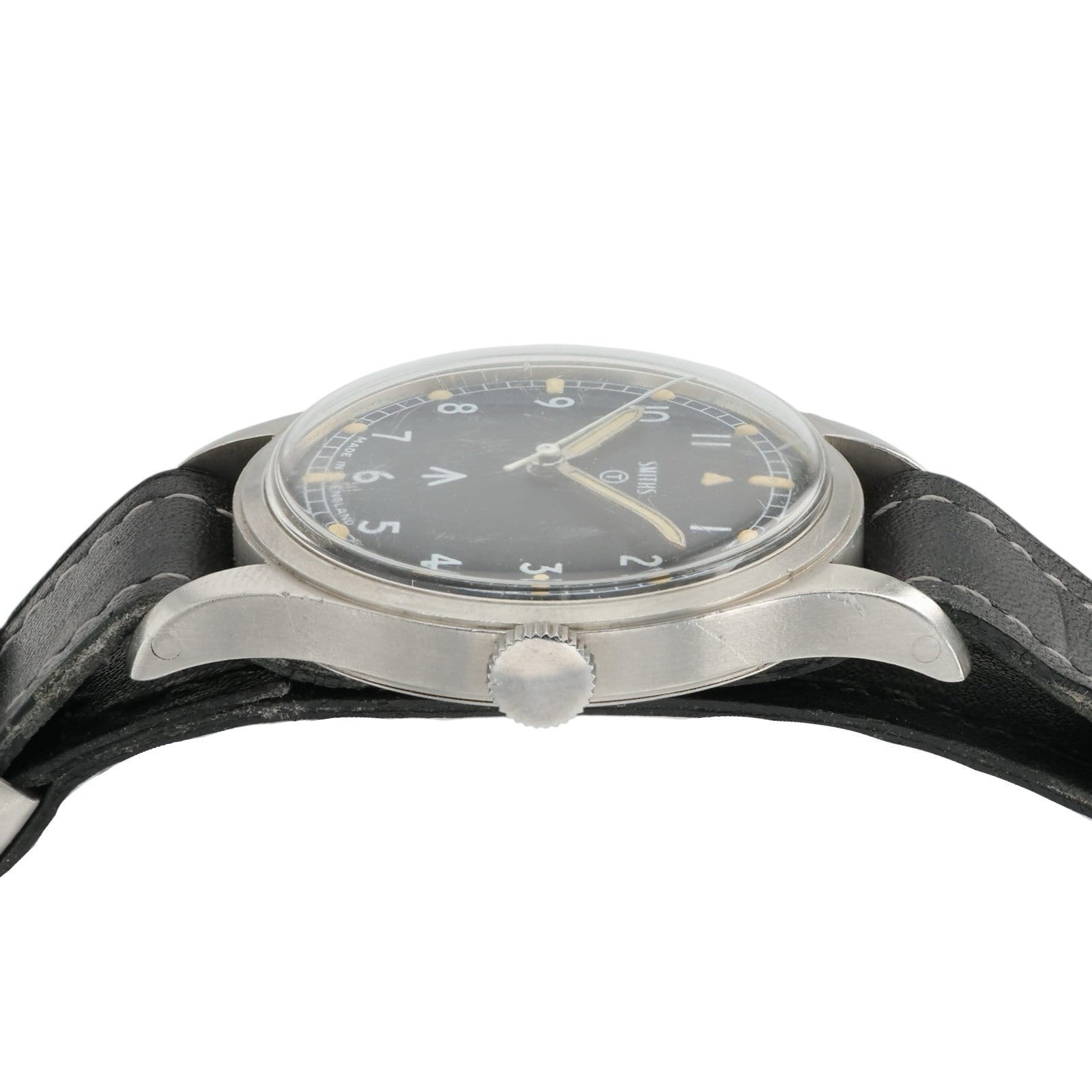 Smiths W10 Black Dial Stainless Steel 35mm Manual Wind Men’s Watch W10