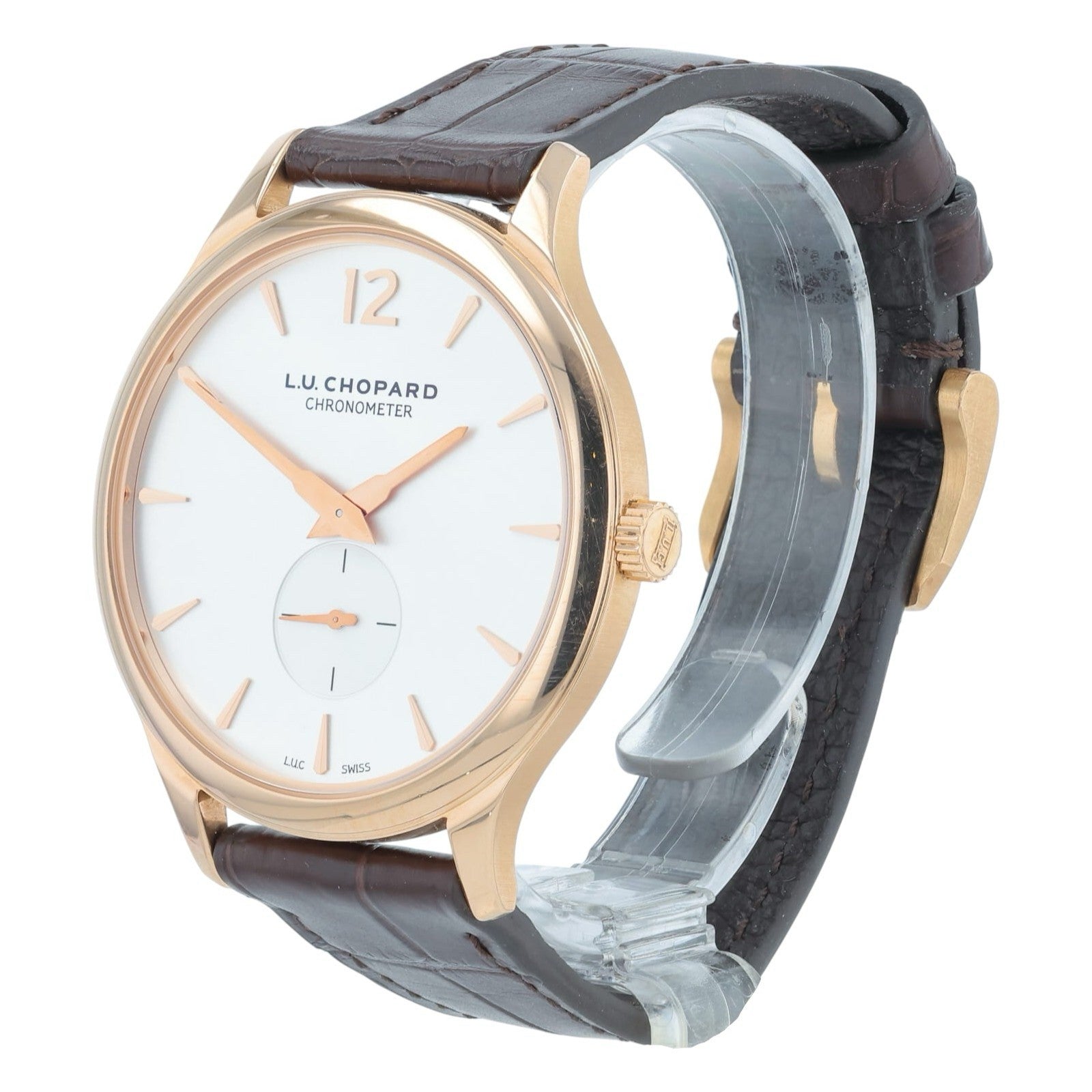 Chopard L.U.C 18k Rose Gold Silver Dial 40mm Automatic Movement Mens 161948