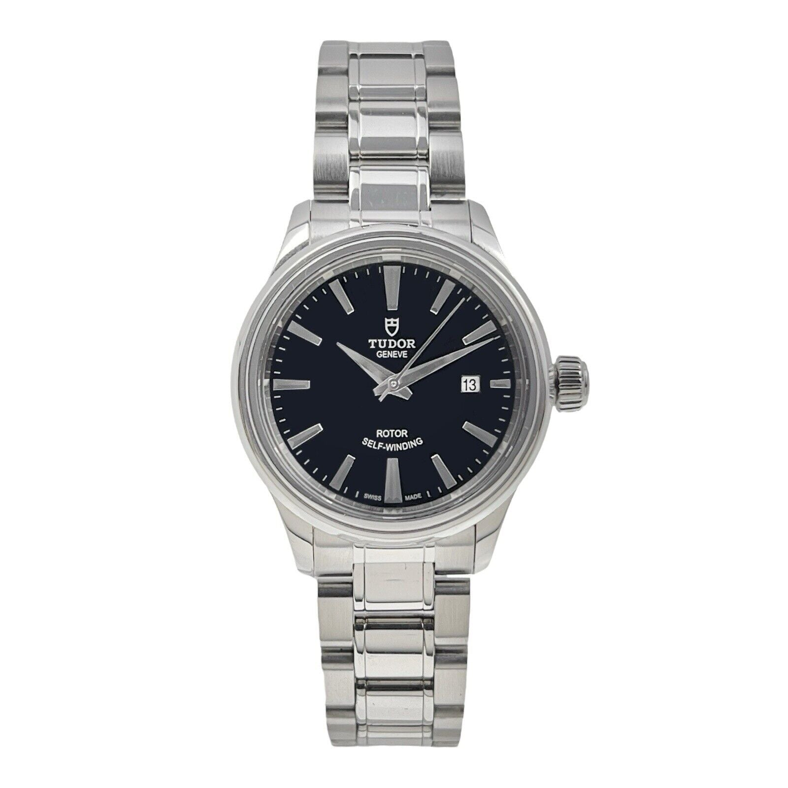 Tudor Style Stainless Steel Black Dial 28mm Automatic Women’s Watch 12100