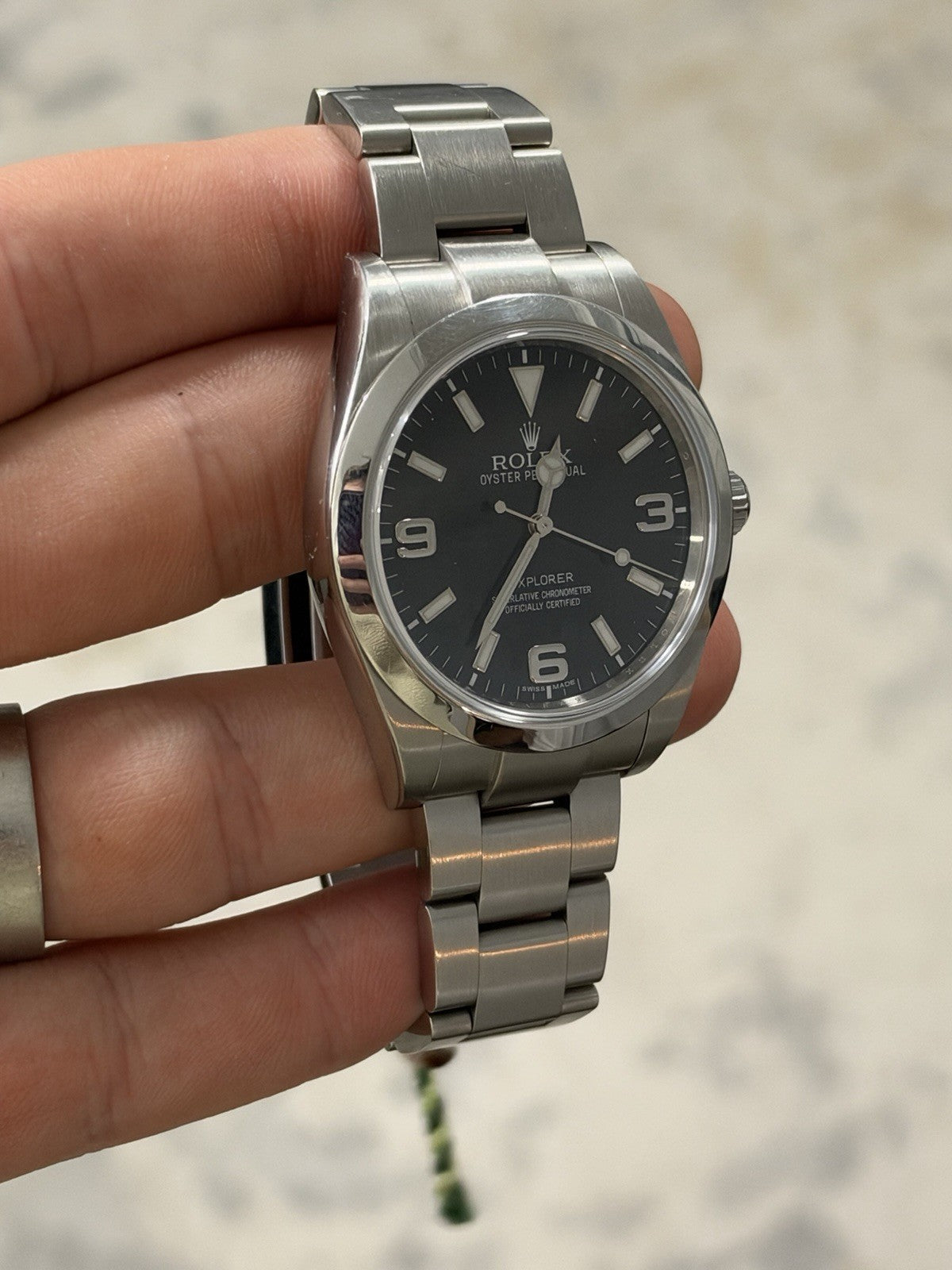 2012 Rolex Explorer Steel 39mm MK1 Auto Men’s Watch 214270 W/ Card - READ