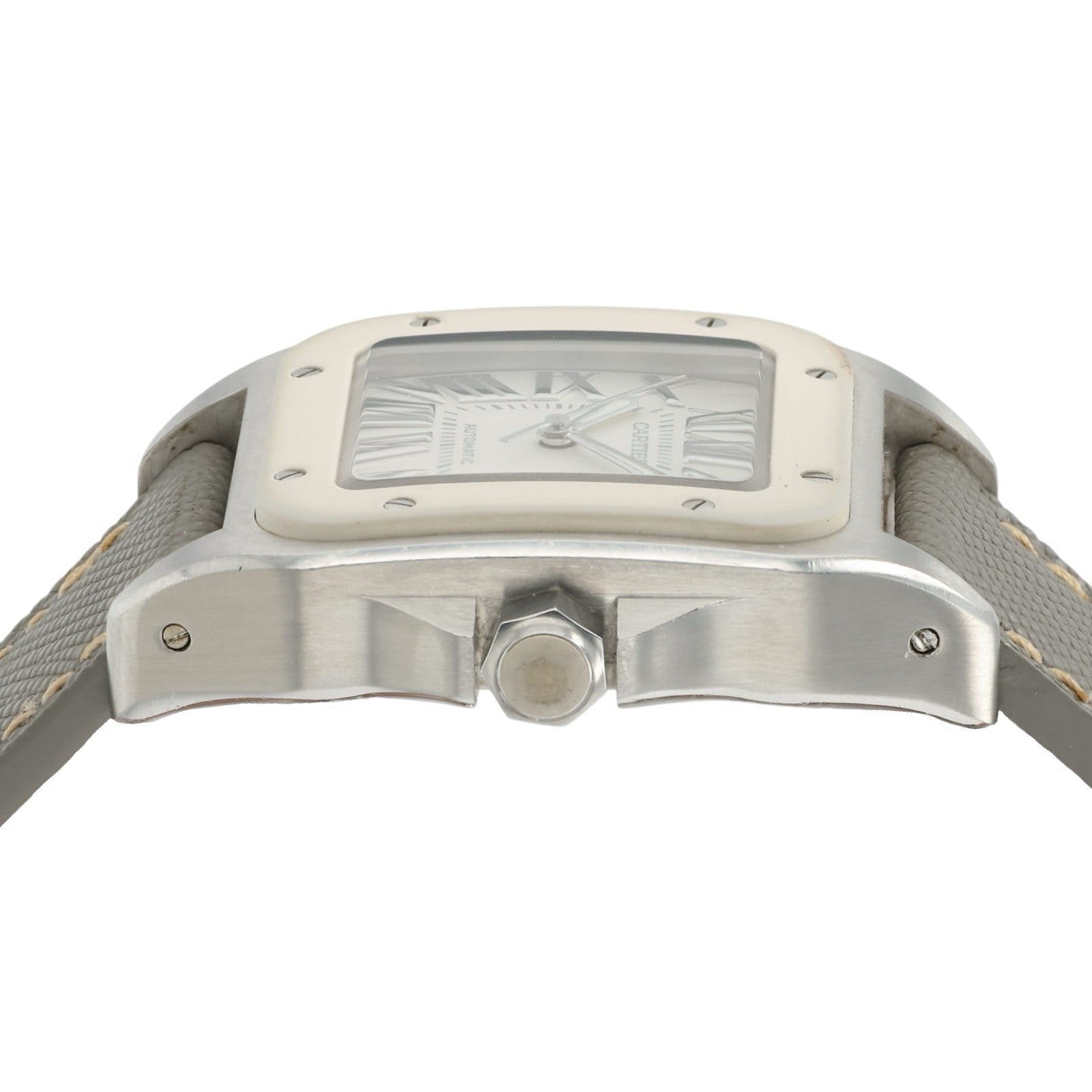Cartier Santos 100 White Dial Stainless Steel 33x44mm Auto Watch W20129U2