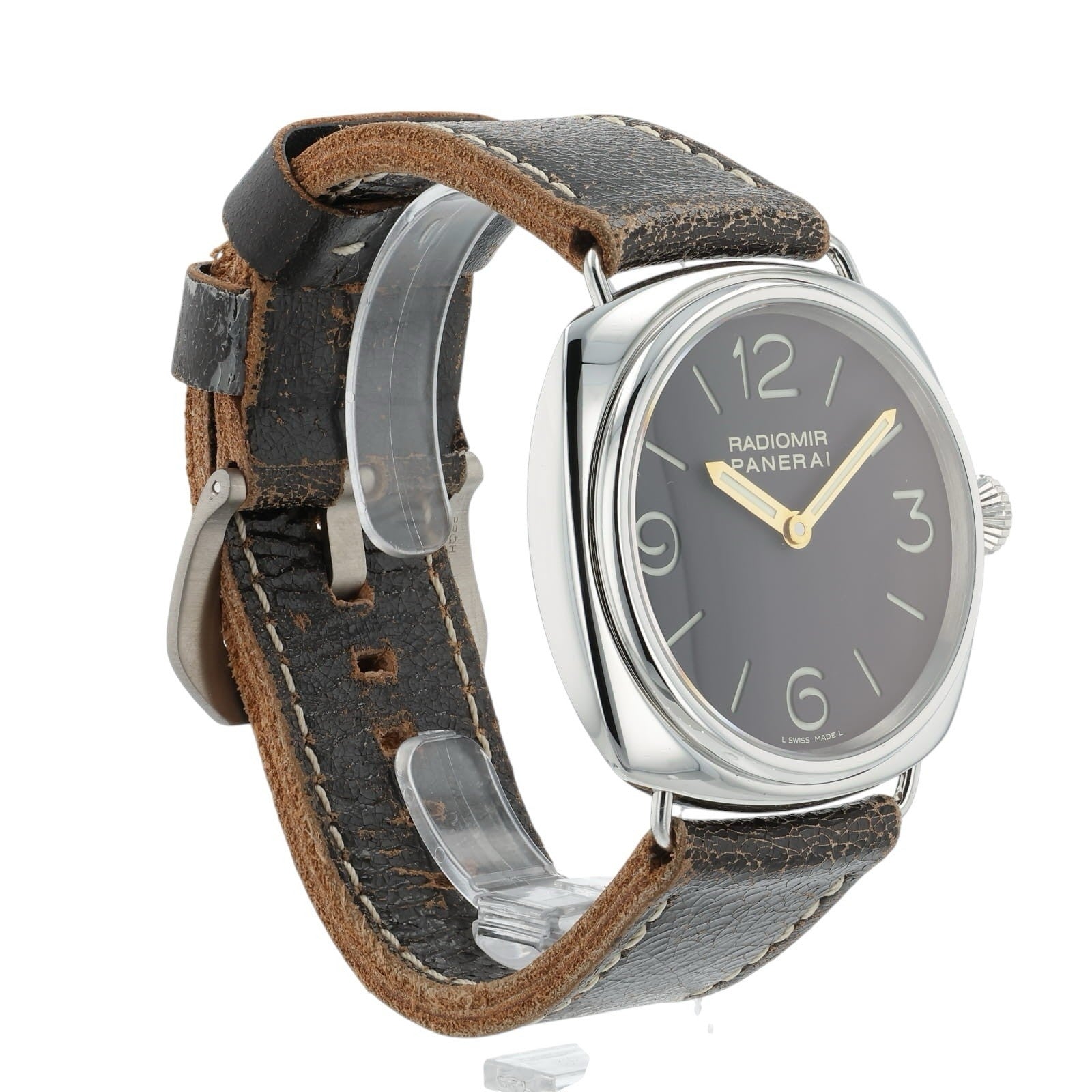 Panerai Radiomir Brown Dial Stainless Steel 47mm Manual Wind Mens Watch PAM00232