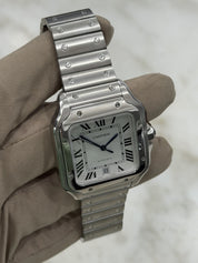 2022 Cartier Santos Large Steel Silver Dial 39mm Automatic Men's Watch WSSA0018