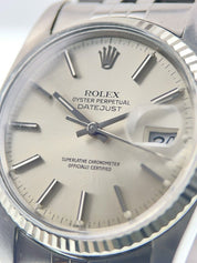 Rolex Datejust Stainless Steel Silver Color Dial 36mm Automatic Mens Watch 16014