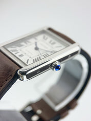 Cartier Tank Solo Stainless Steel Silver Dial 29mm Automatic Mens Watch W5200027