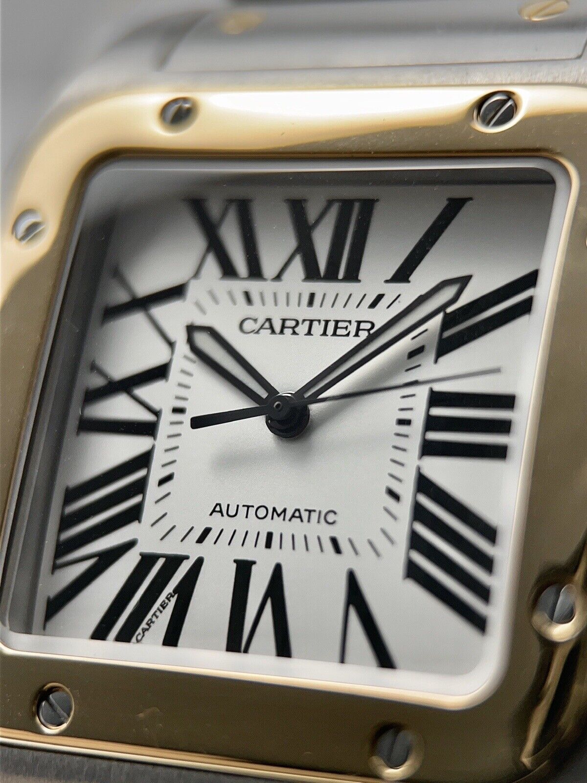 Cartier Santos 100 XL 2656 Steel & Yellow Gold Automatic Mens Watch 38mm