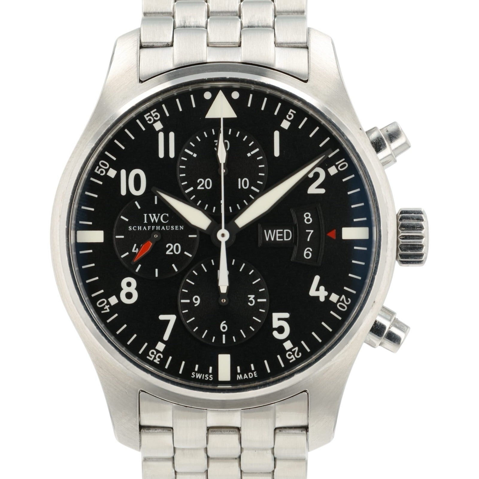 IWC Pilots Chronograph Black Dial Steel 43mm Automatic Men's Watch IW377701