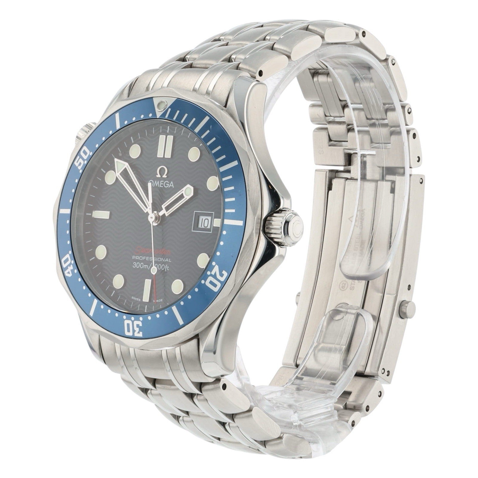 Omega Seamaster Steel Blue Dial 41mm Quartz Movement Mens Watch 2221.80.00