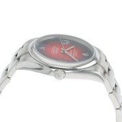 Rolex Oyster Perpetual Red Dial Stainless Steel 39mm Automatic Mens Watch 114300