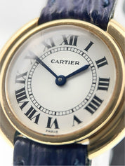Cartier Vendome 18k Yellow Gold White Dial 26mm Manual Wind Womens Watch 6708