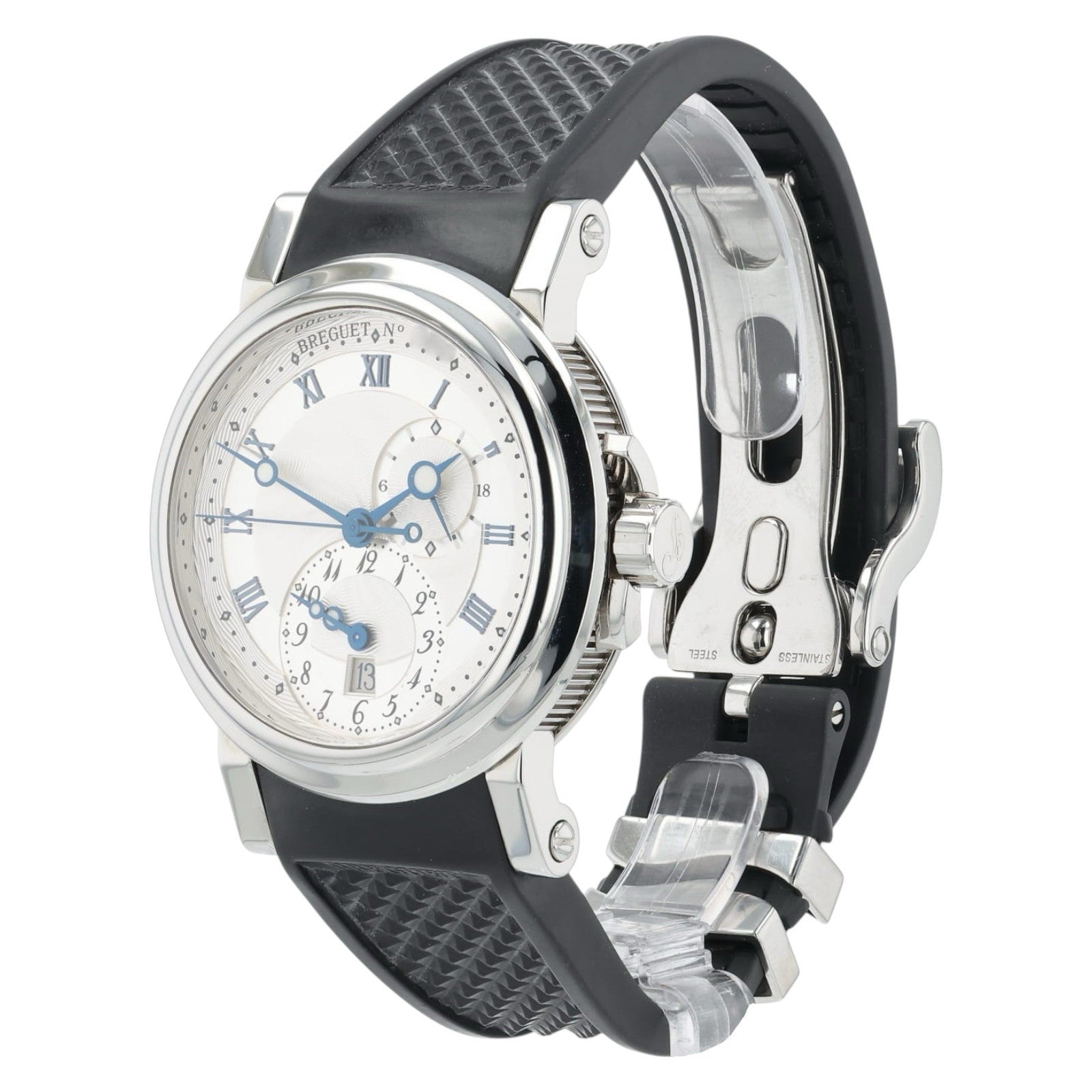 Breguet Marine GMT Silver Dial Stainless Steel 43mm Automatic Men’s Watch 5857