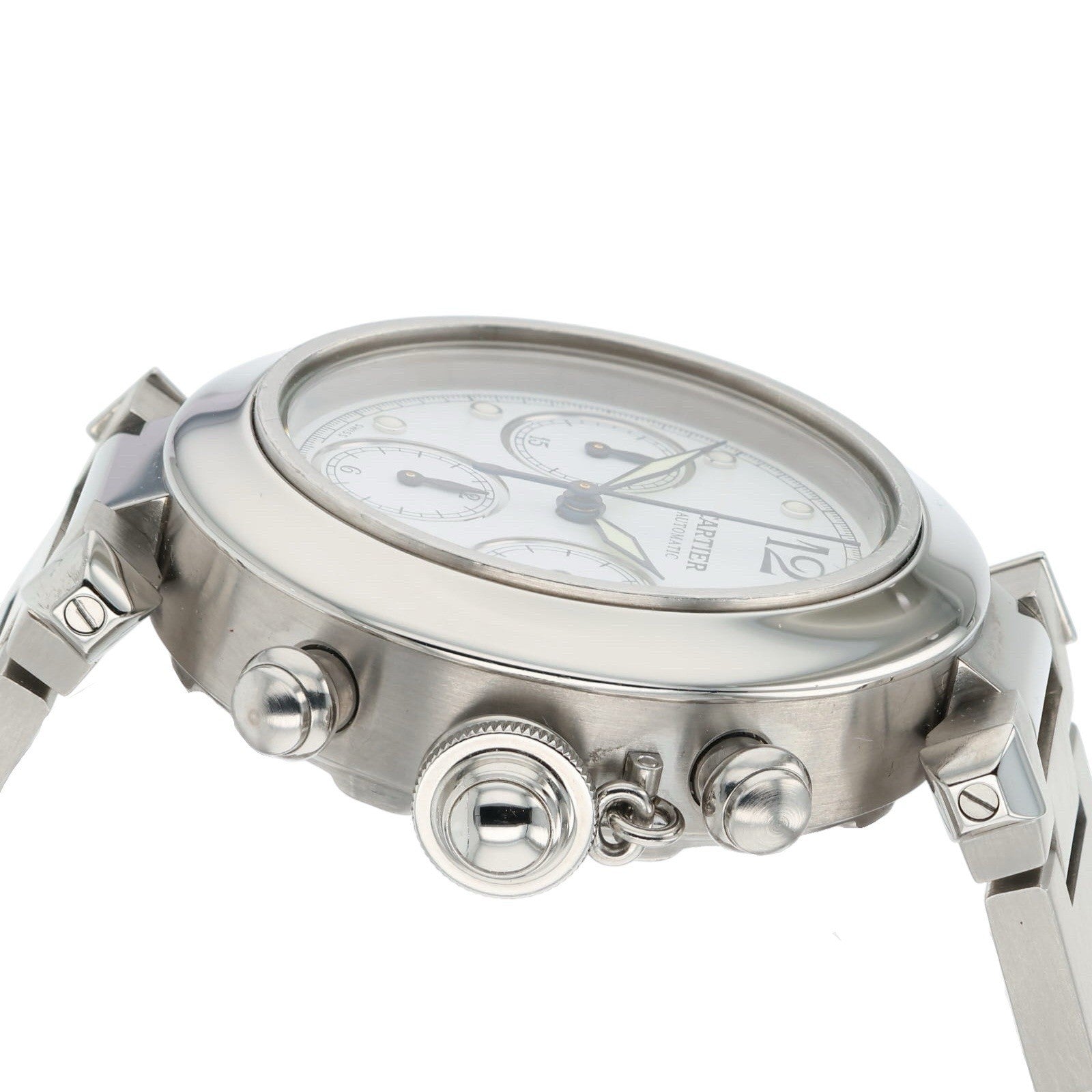 Cartier Pasha Stainless Steel White Dial 36mm Automatic Movement Mens W31039M7