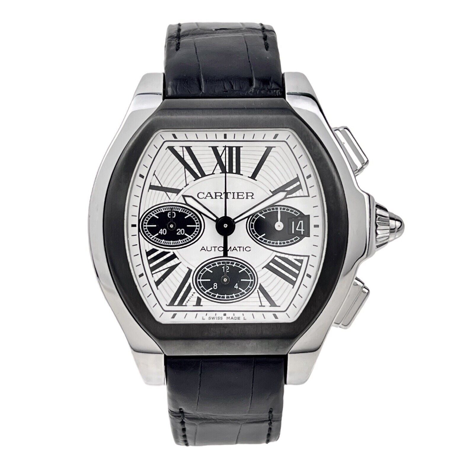 Cartier Roadster XL Chronograph Black Bezel W6206020 Automatic Men’s D ...