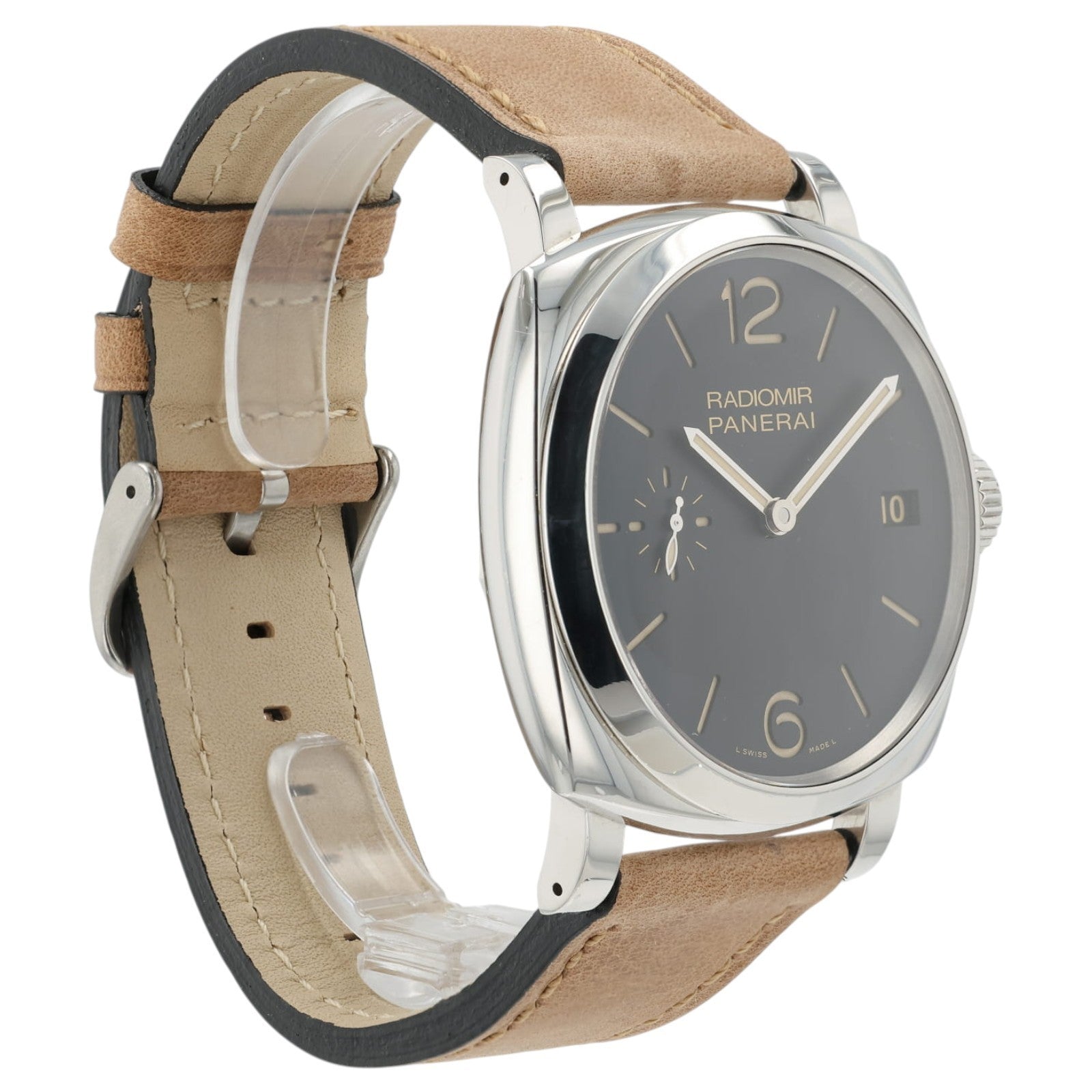 Panerai Radiomir 3 Days Black Dial Steel 47mm Manual Wind Mens Watch PAM00514