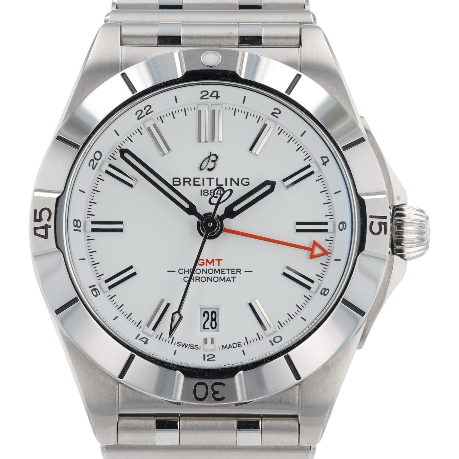 Breitling Chronomat White Dial Stainless Steel 40mm automatic Mens Watch A32398
