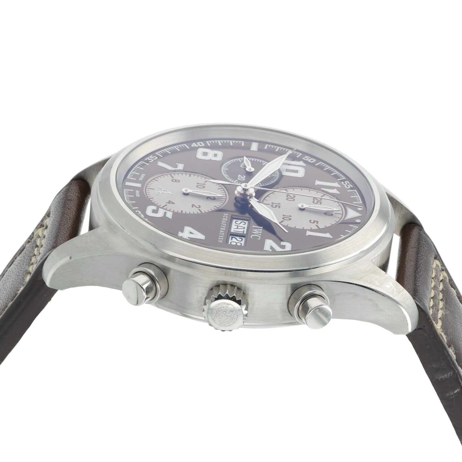 IWC Pilot Chrono Brown Dial Stainless Steel 42mm Automatic Men’s Watch IW371709