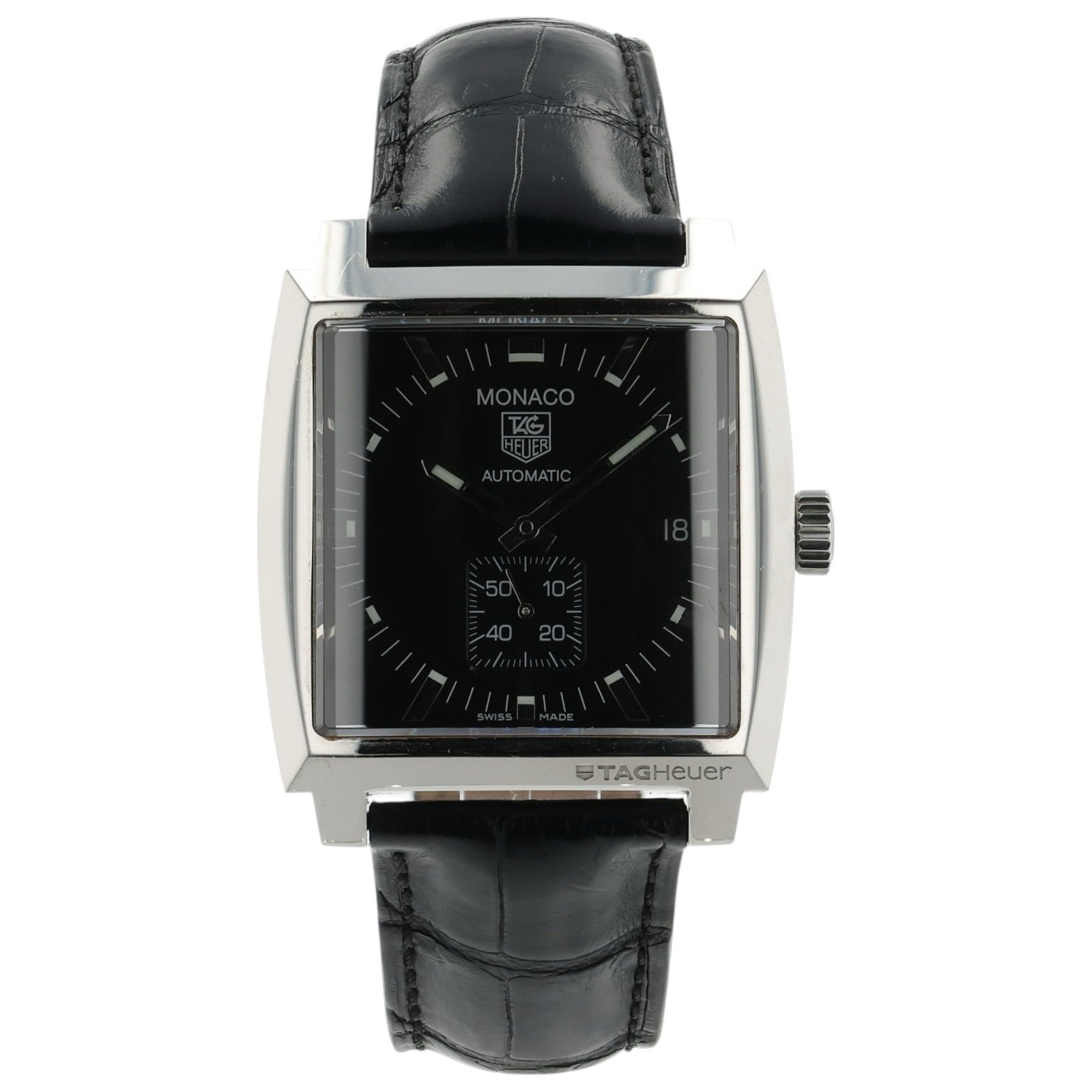 Tag Heuer Monaco Black Dial Stainless Steel 37mm Automatic Men’s Watch WW2110