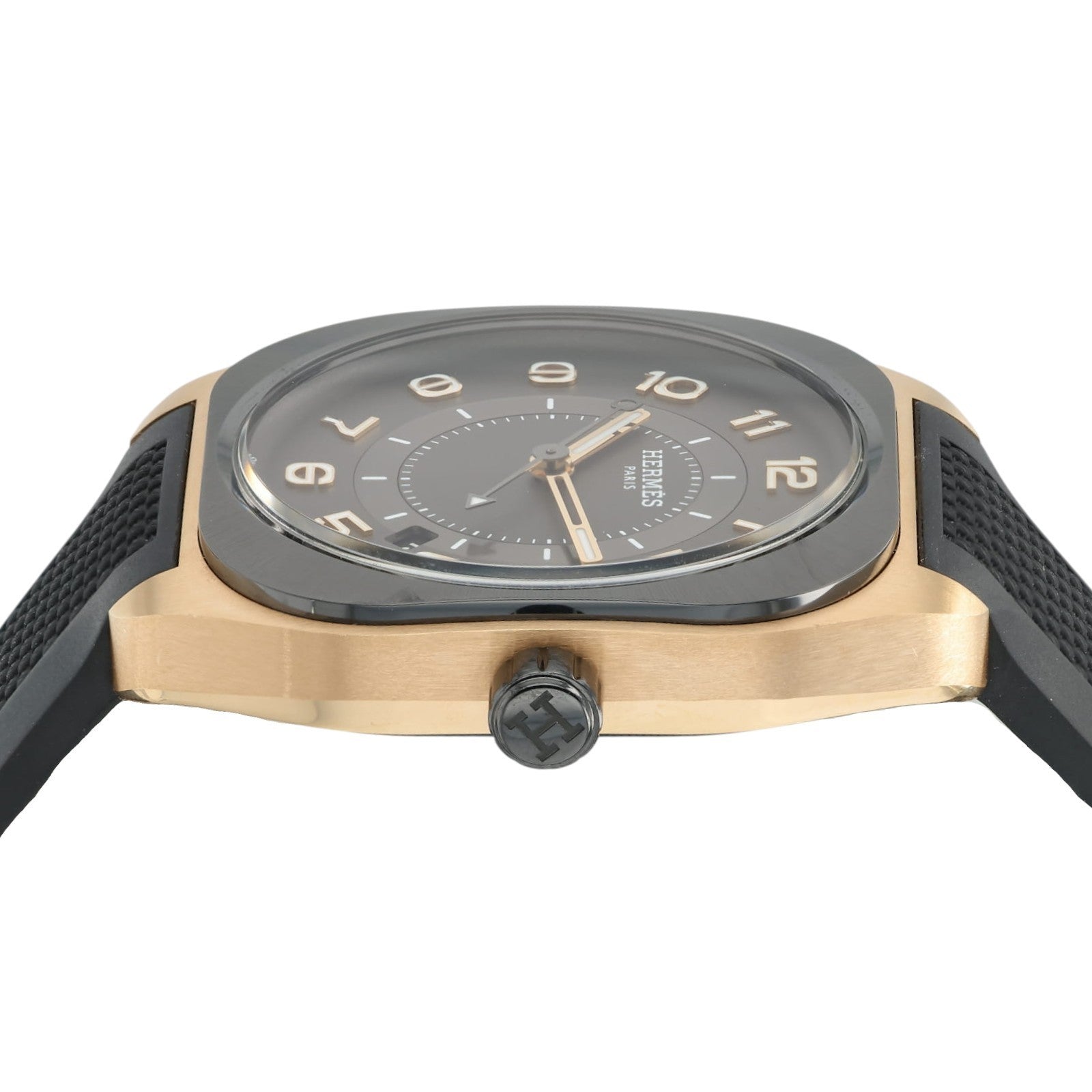Hermes H08 Gray Dial 18k Rose Gold & Titanium 39mm Automatic Mens Watch H08