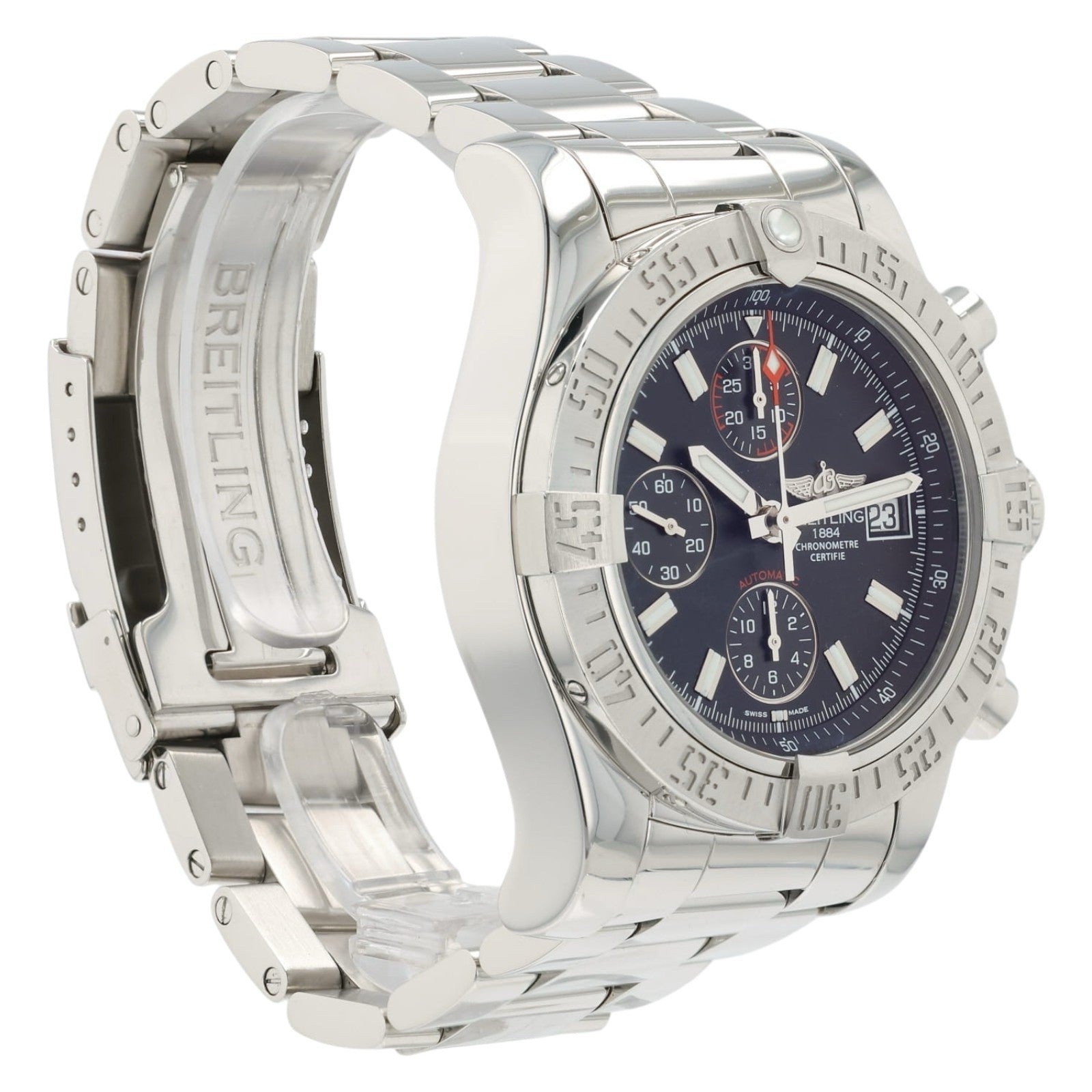 Breitling Avenger II Black Dial Stainless Steel 43mm Automatic Mens Watch A13381