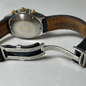 Breitling Two-Tone Blue Dial 39mm 81.950 Chronograph Automatic Date Watch - READ