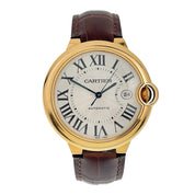 Cartier Ballon Bleu 18k Yellow Gold Silver Dial 42mm Automatic Mens W6900551