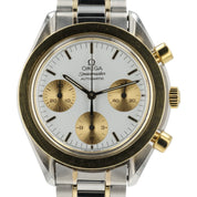 Omega Speedmaster Reduced White Dial 18k Yellow Gold & Steel 39mm Mens 175.0033