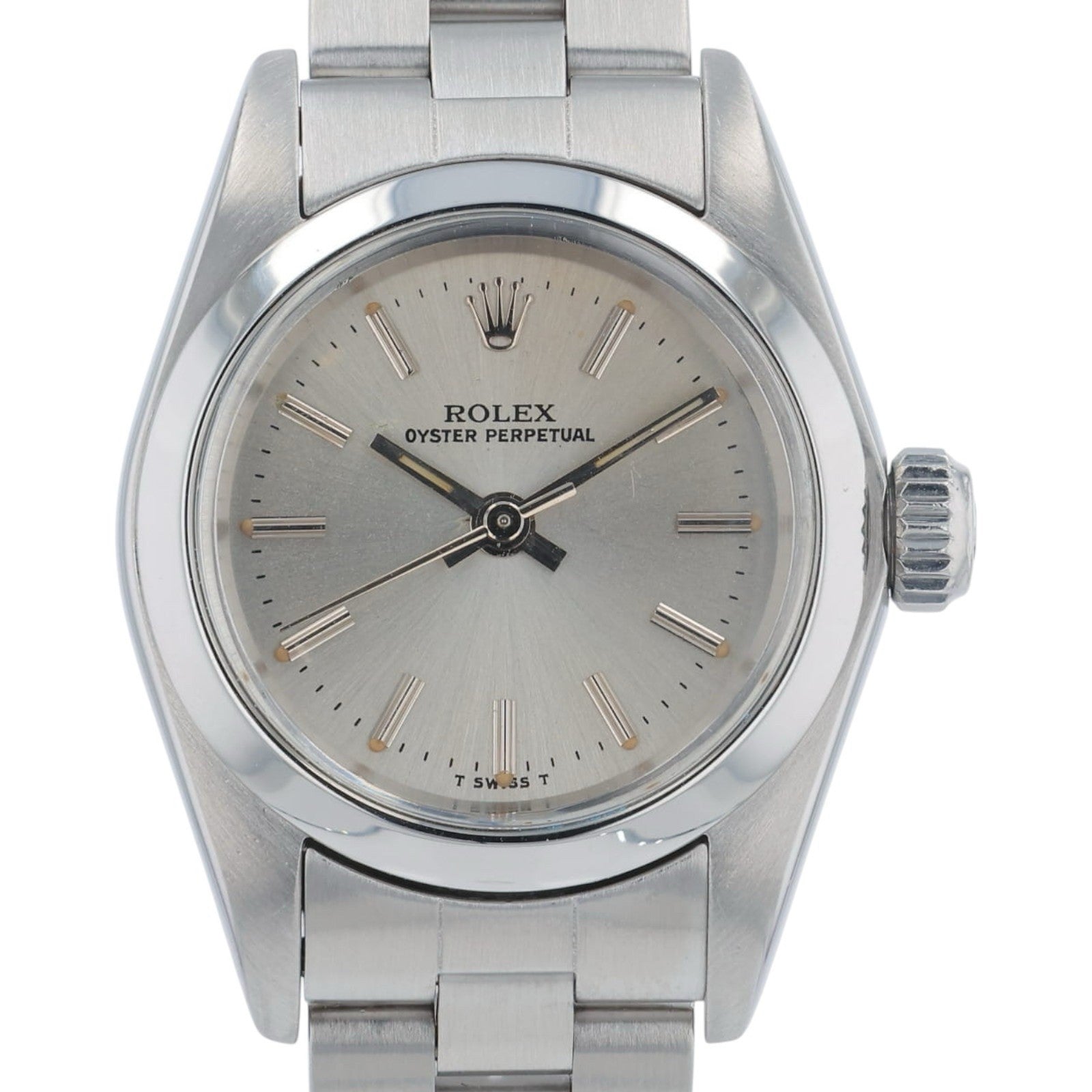 Rolex Oyster Perpetual Stainless Steel Silver Dial 24mm Automatic Womens 67180