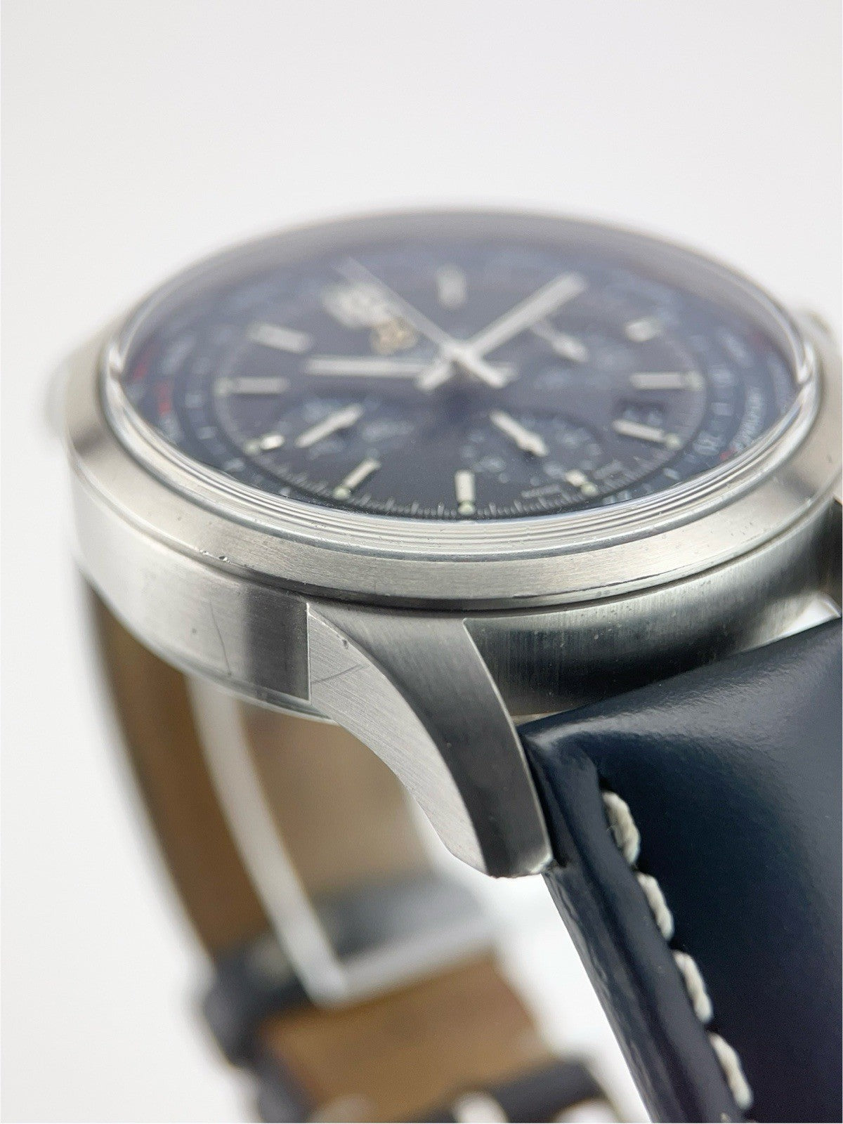 Breitling Transocean Stainless Steel Blue Dial 46mm Automatic Men's Watch AB0510