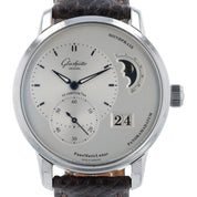 Glashutte Original PanoMaticLunar Steel Silver Dial 40mm Mens 1-90-02-42-32-66