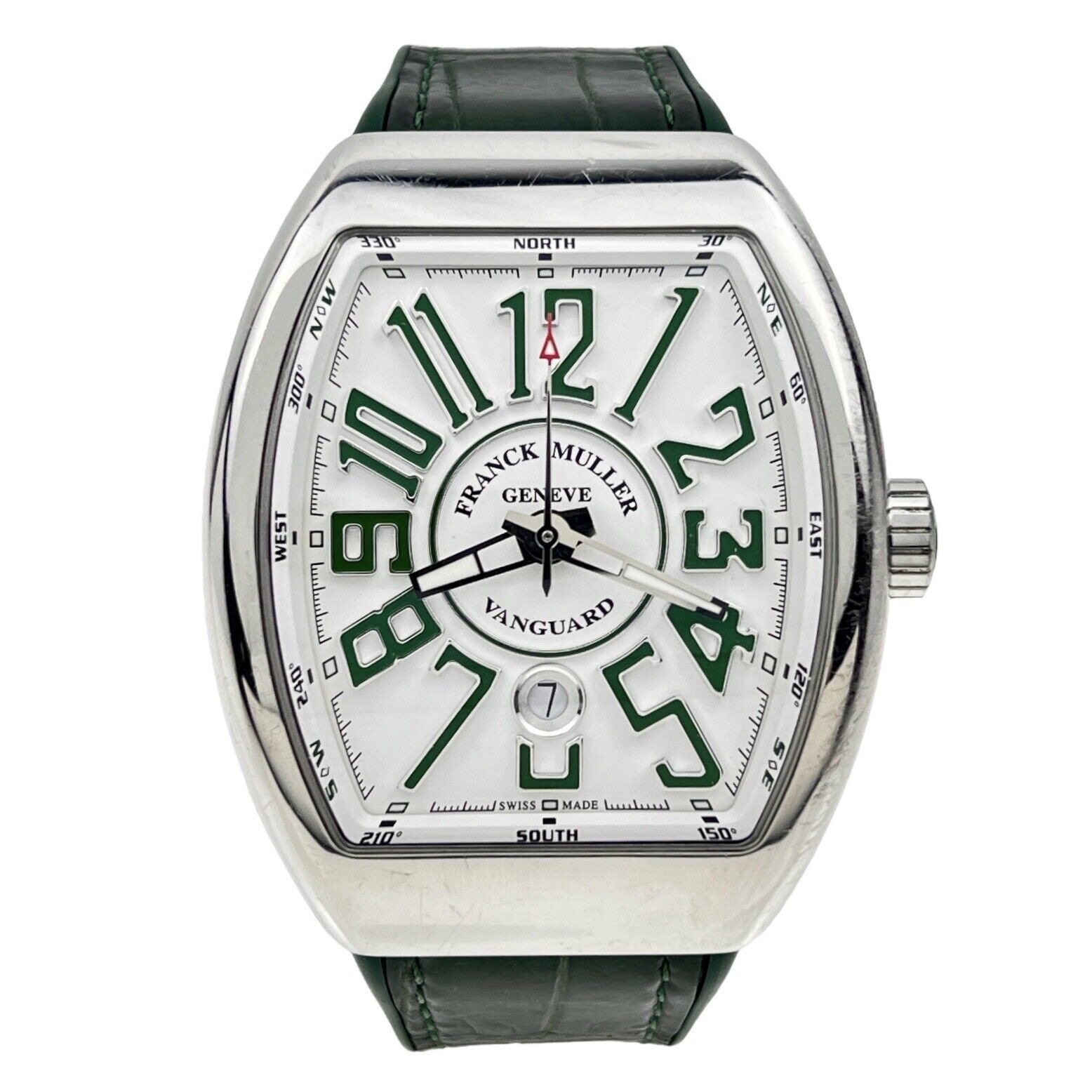 Franck Muller Vanguard Automatic 45mm White Dial Green Strap V45SCDTACVR