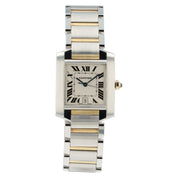 Cartier Tank Silver Dial 18k Yellow Gold & Steel 30x25mm Quartz Women’s W51023Q4