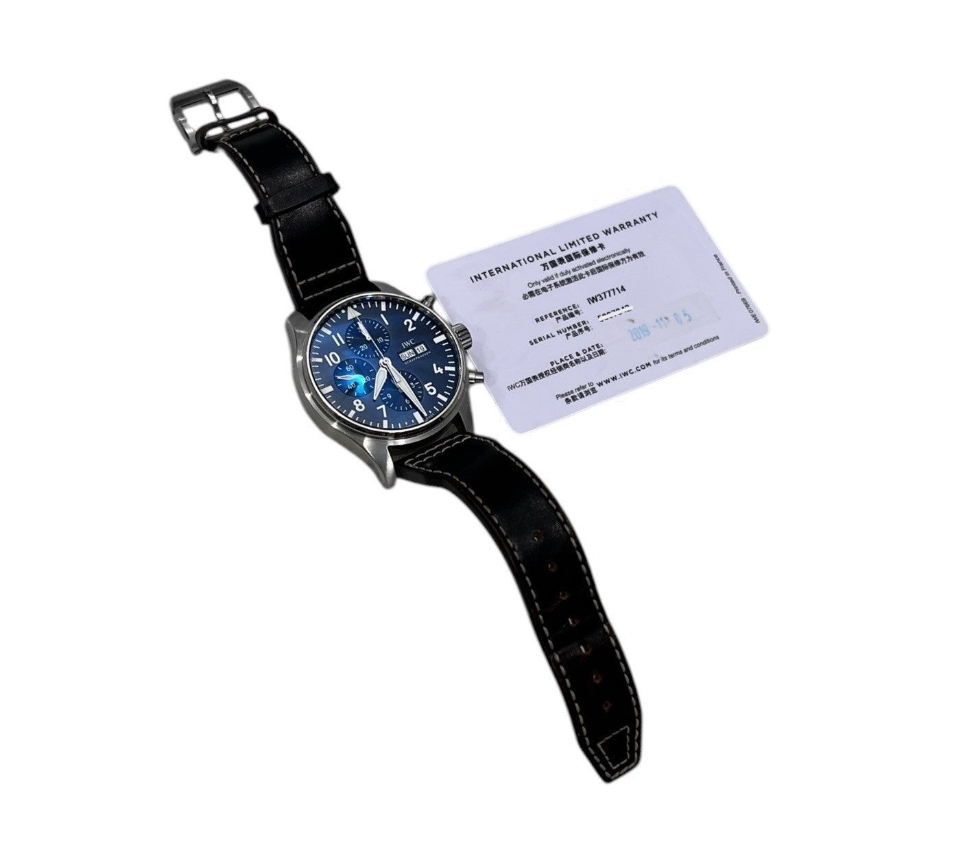 IWC Pilot Stainless Steel Blue Dial 43mm Automatic Movement Men’s Watch IW377714