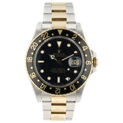 Rolex GMT Master Black Dial Gold & Steel 40mm Automatic Men's Watch 16753