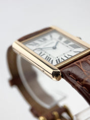 Cartier Tank Solo 18k Rose Gold 3167 20mm Quartz Unisex Watch Roman Numerals