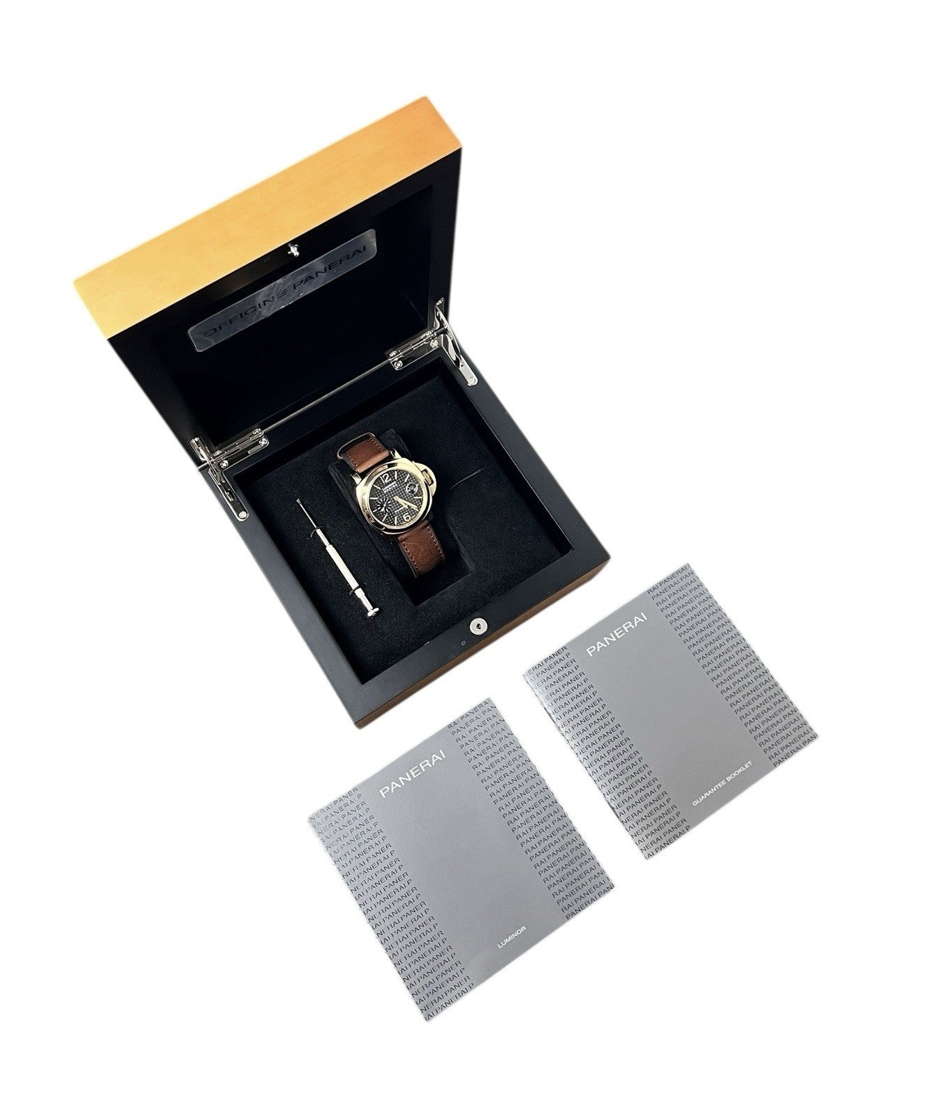 Panerai Luminor Marina 18k Yellow Gold Black Carbon Dial 44mm Automatic PAM00140