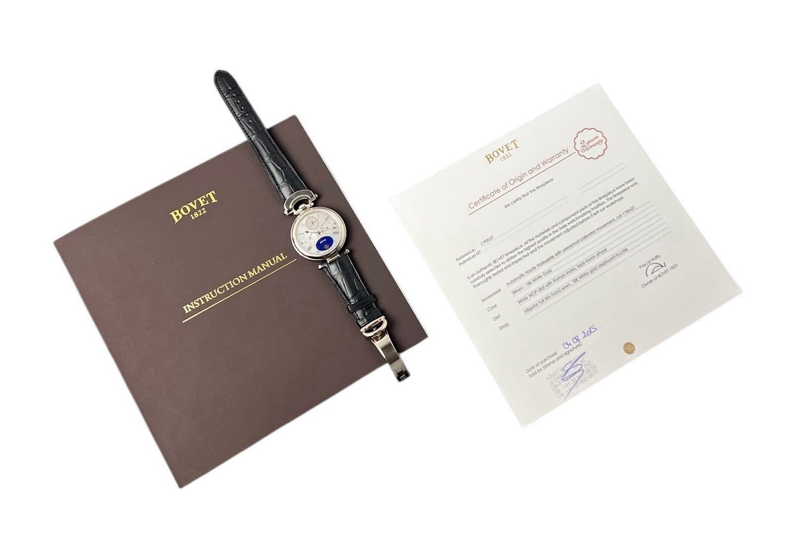 NEW 2025 Bovet Fleurier Perpetual Calendar 18k White Gold MOP Dial 39mm CP0037