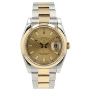 Rolex Datejust Champagne Dial 18k Yellow Gold 36mm Automatic Men’s Watch 116233