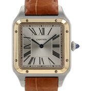 Cartier Santos Dumont Large Silver Dial Steel & 18k Rose Gold 31mm WA2A0011