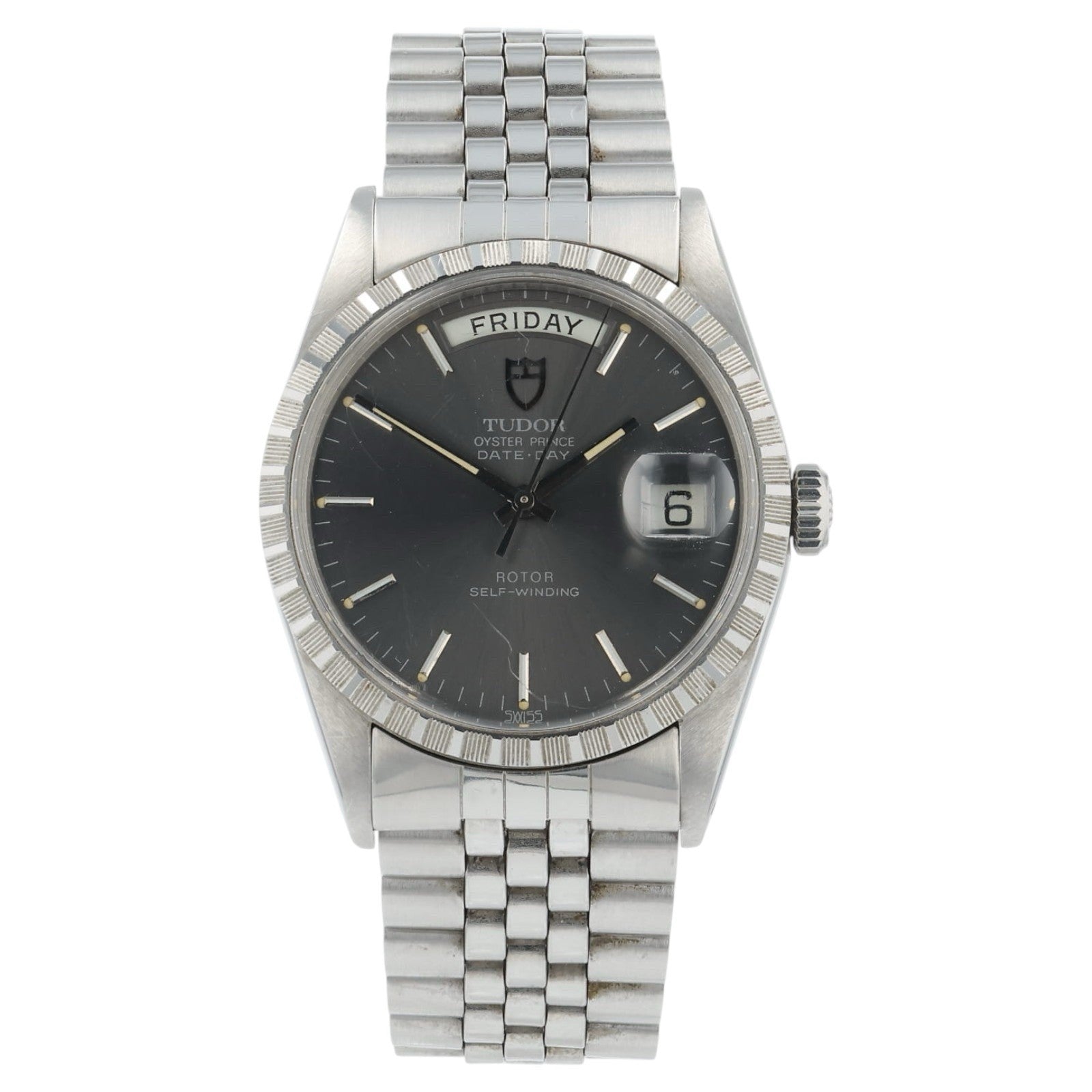 Tudor Prince Day Date Stainless Steel Gray Dial 36mm Automatic Mens Watch 94510