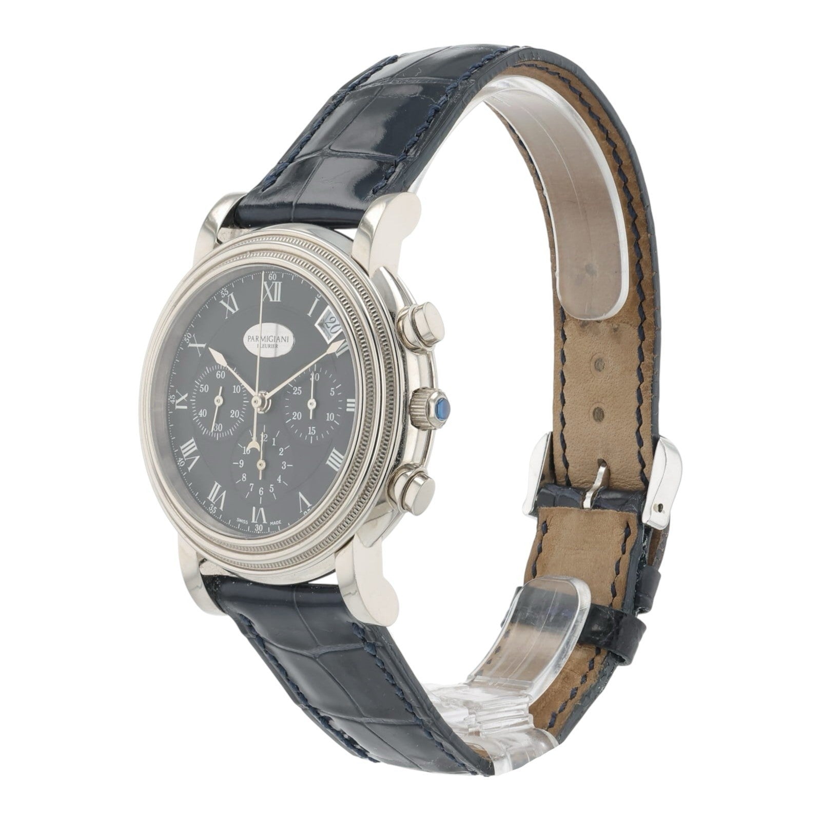 Parmigiani Fleurier Toric 18k White Gold Black Dial 40mm Automatic Mens Watch